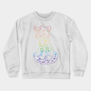 Snow leopard rainbow lines Crewneck Sweatshirt